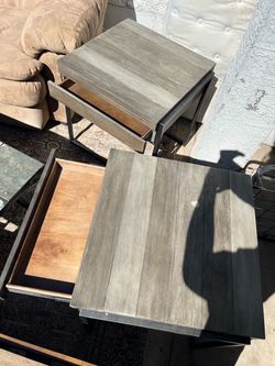 Industrial style end tables