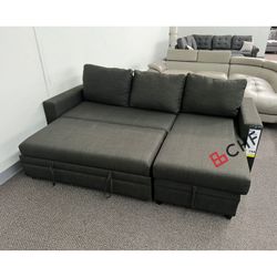 Sectional Sofa With Storage Chaise And Pull Out Sofa Bed  // LIMITED TIME OFFER 