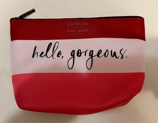 Clinique x kate spade new york Hello, Gorgeous Zipper Makeup Bag Red/Pink/White