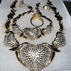 Diamond Heart Jewelry Set