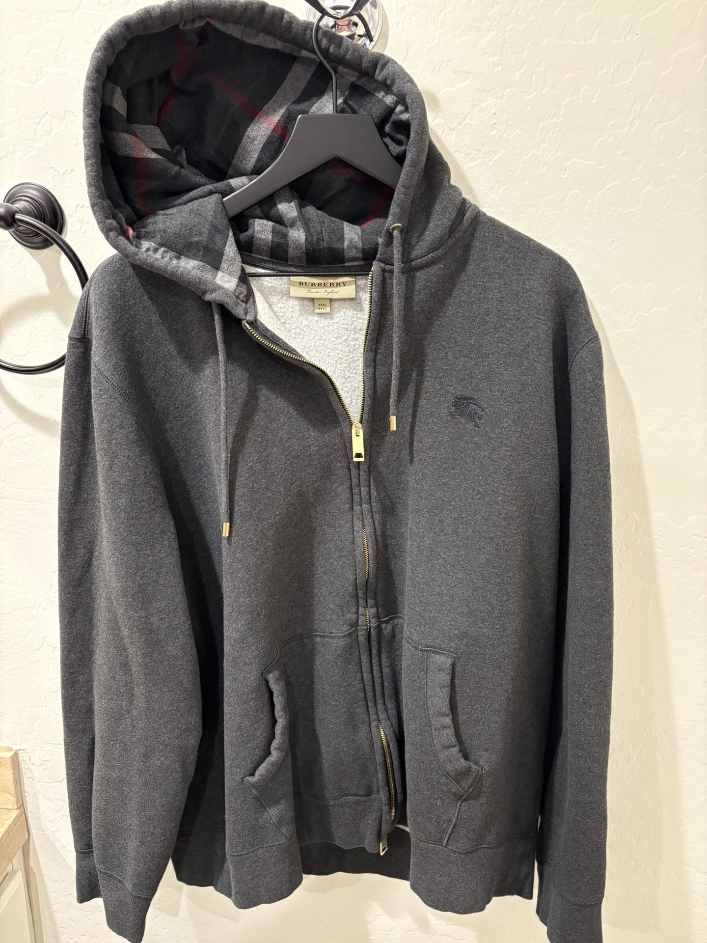 Burberry Clarendon Check Hood Zip Up Sz 3XL