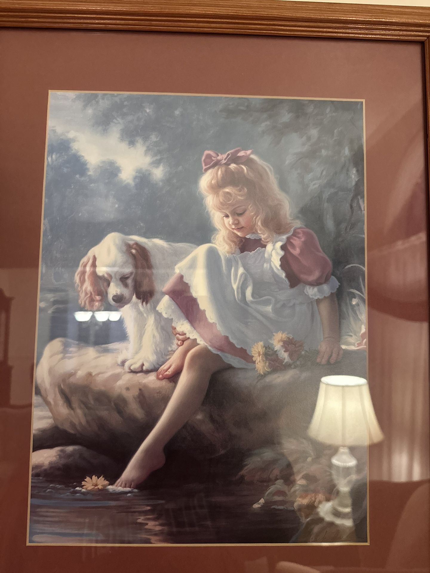 Framed Artwork - Girl With Dog