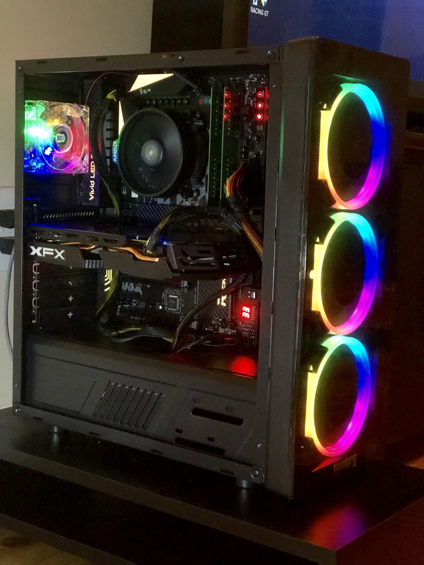 *New* Super Gaming RGB PC | Ryzen 5 | 16GB | RX 580 8GB | M.2+HD | Win 10 Pro