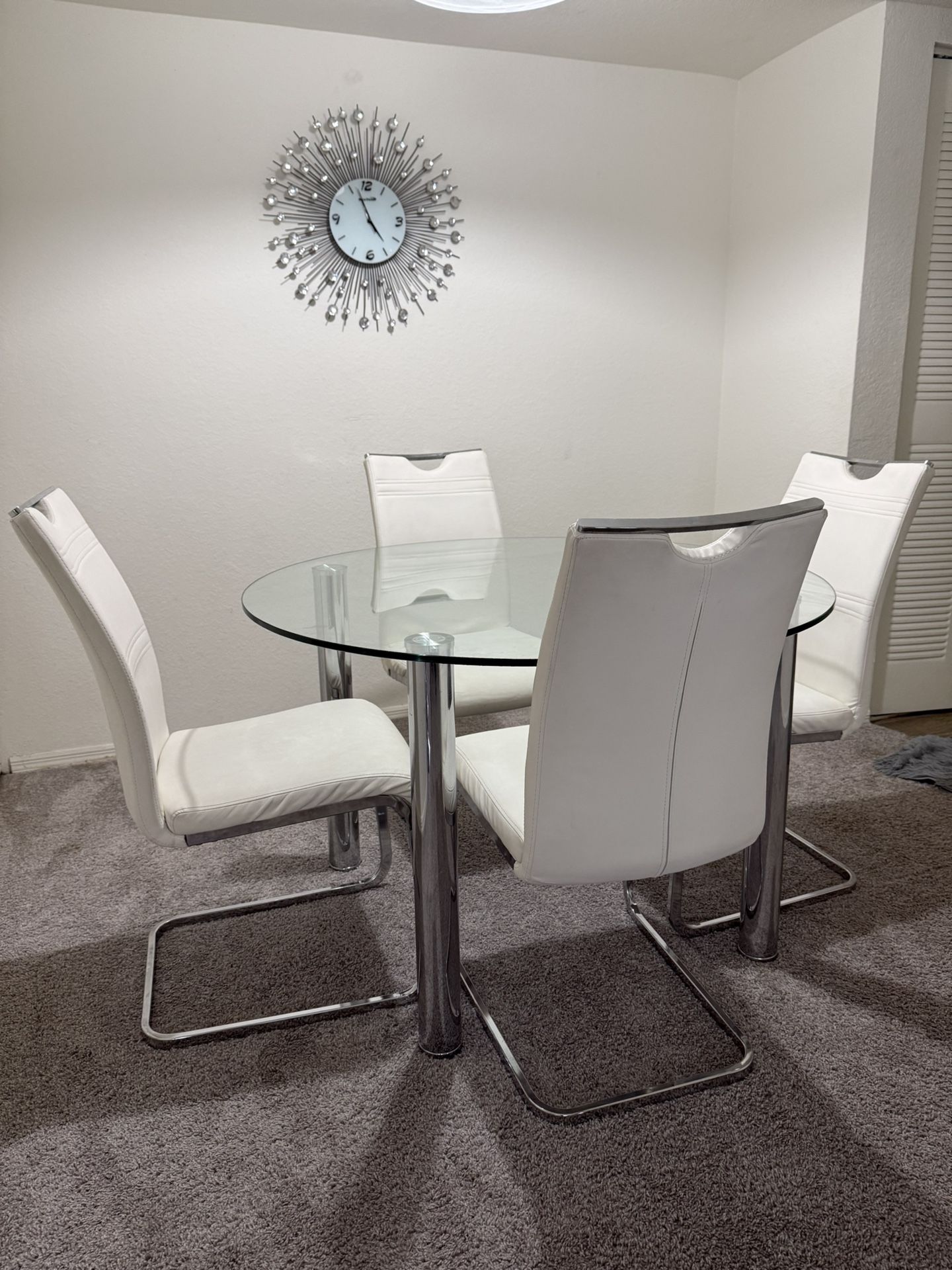 Glass dining table And Chairs
