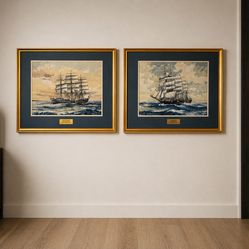 Two Framed Ship Paintings