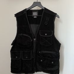 Corduroy Utility Vest, Black, Medium 