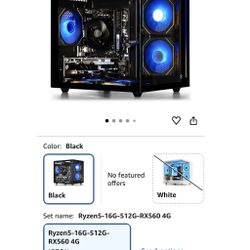 suevery Prebuilt Gaming Desktop Computer 16G Memory 512G SSD Ryzen5 6Cores 3.6G Up to 4.1G 4G Graphics Card WiFi 6 Bundle Gamer Tower Streaming PC (Bl