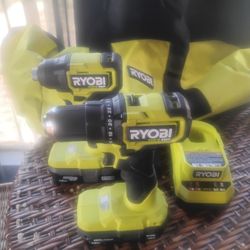 Ryobi Drill And Impact Driver Set New
