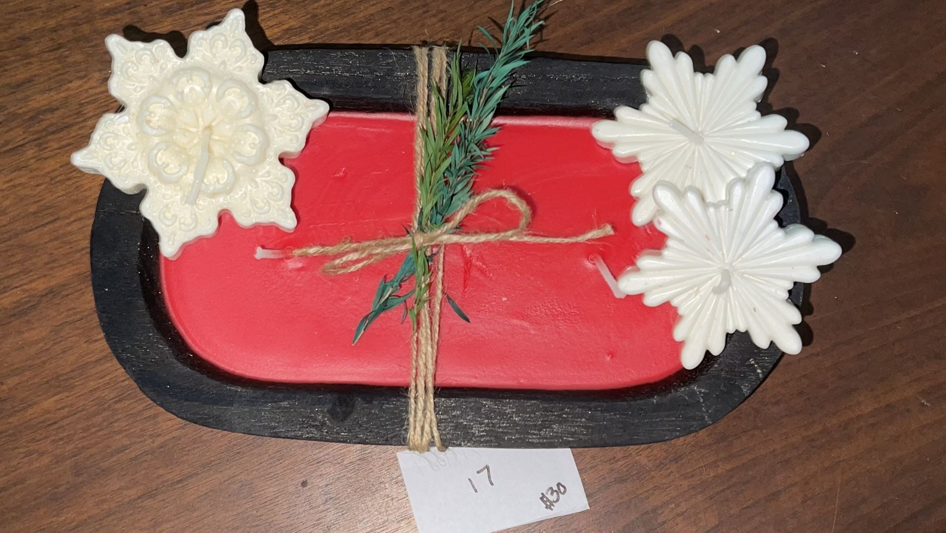 Holiday 100% Beeswax Dough Bowl Candles 