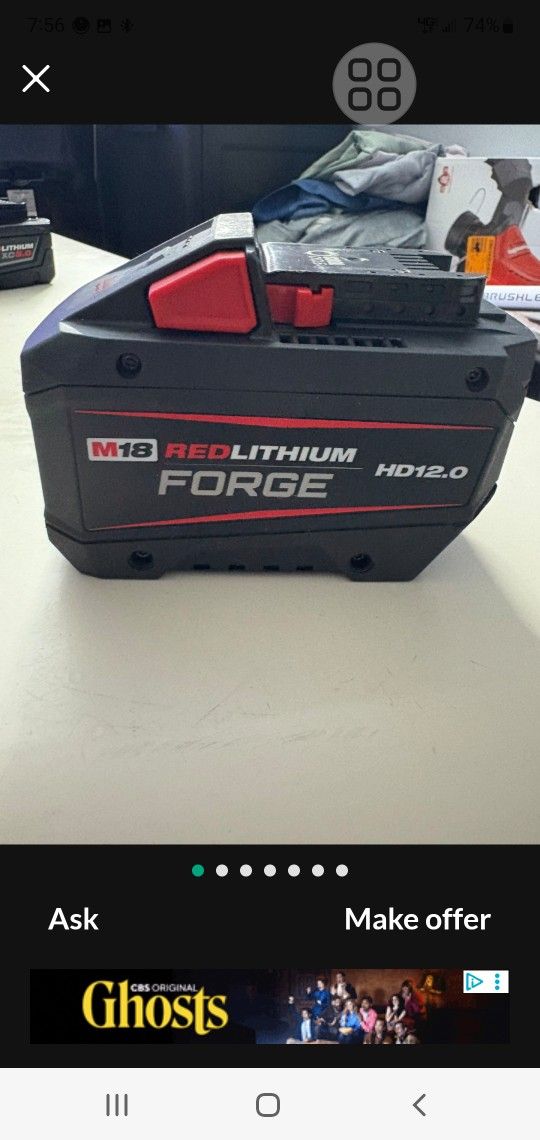 FORGE Milwaukee HD12.0 HD 12ah 12 Ah 12.0 Amp 12.0 High Output Heavy Duty 18 Volt 18v M18 Red Lithium Battery Pilas Bateria