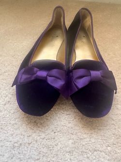 Kate Spade Purple Velvet Bow Ballet Flats
