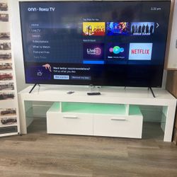 White Gloss Tv Stand With Led Lights 