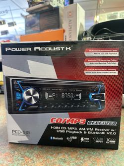 Power Acoustik single Din Bluetooth USB CD player