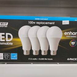 LED Dimmable Bulbs, 4 Pack, $15