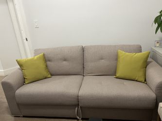 Beige Full Size Sofa Bed
