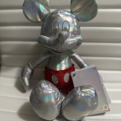 Disney Parks 100 Years Of Wonder Platinum Mickey Plush