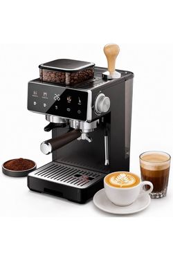 Espresso Machine with Grinder & Steam Milk Frother