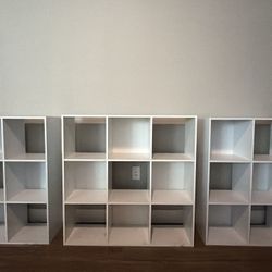 White Cubby Shelves (X3)