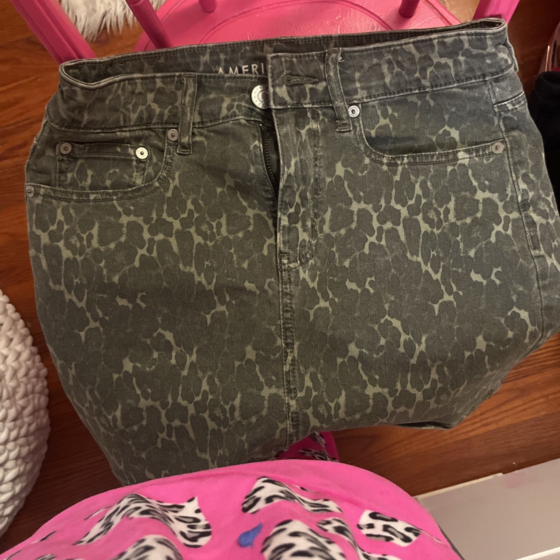 American Eagle Jean Camo Skirt