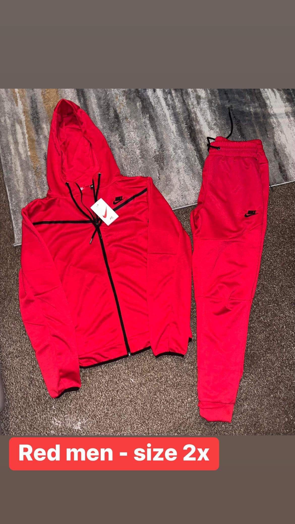 Red Men Nike Sweatsuit Size 2x