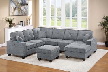 New gray sectional couch