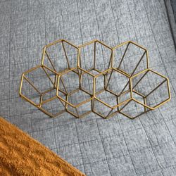 Gold Colored Table Top Wine Rack