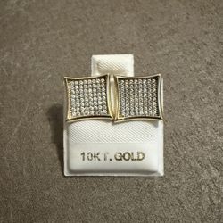 Gold 10k Earrings With Stones