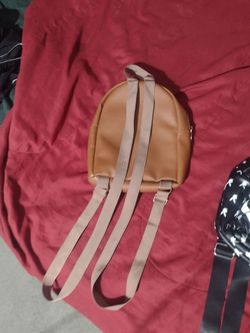 Small Brown Faux Leather Mini Backpack