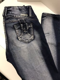 gogo Jeans size 11 Gold Emblem/Hardware