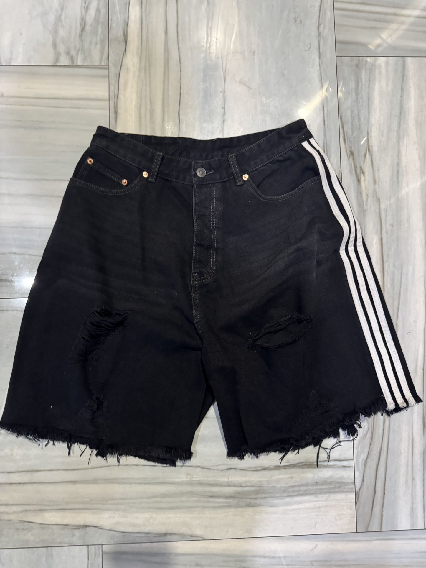 Balenciaga X Adidas Distressed Shorts