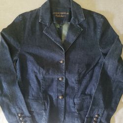 Jean Jacket Size L. Black Long Sweater Size M