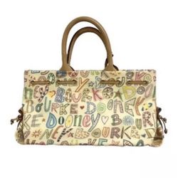 Doone & Bourke Rainbow multicolor signature tassel tote satchel Bag