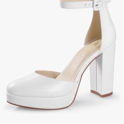 Platform Closed Toe Heels for Women. Wedding Shoes size 6.5