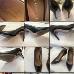 Coach Women’s Black Leather Pointed-Toe Stiletto Heels | Classic Pumps Size 9