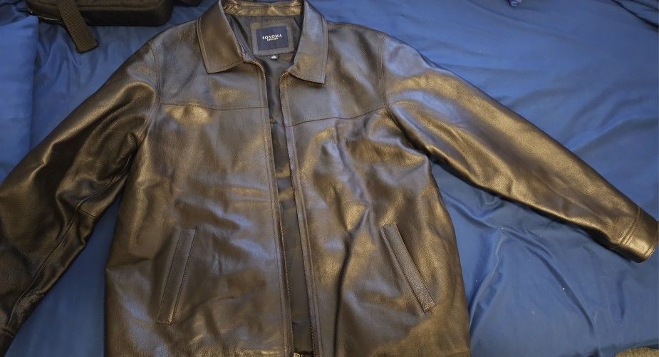 Men's Leather Jacket XL 100% Leather Sonoma