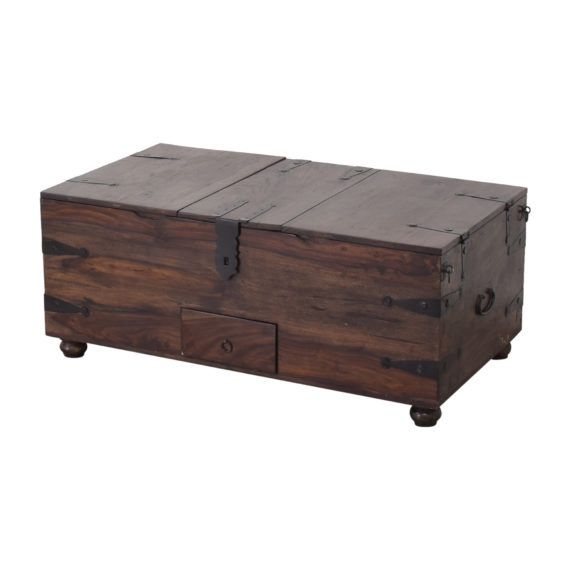 Crate & Barrel Taka Trunk Coffee Wood Table 