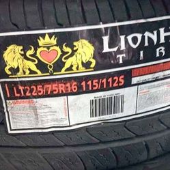 4 New Tires225/75/16 Lion Heart Tires