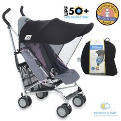 Compact Single Stroller Sunshade Black Protect-a-Bub UPF 50+ Award Winning NIB