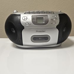 PRESIDIAN PBB500, CD CASSETTE AM/FM RADIO BOOM BOX, FULLY TESTED & Works Great