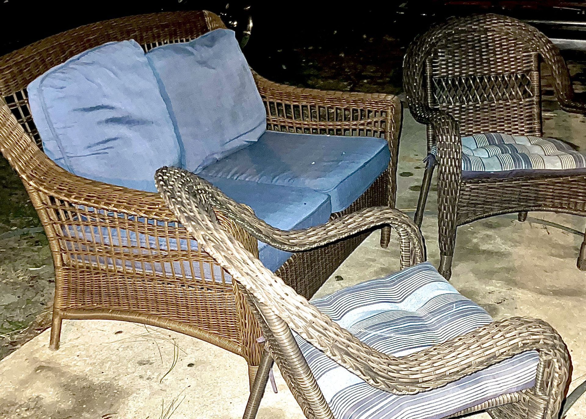 $250.00  Patio Couch & 2 Chairs  “Hampton Bay”