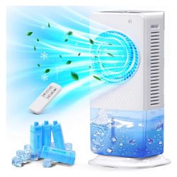 Air Cooler, 3-IN-1 Portable Air Conditioners with Remote Control, 3 Speeds & 3 Modes, 12H Timer,2 Gal Water Tank, 360°Auto Swing, 20ft Remote Control,