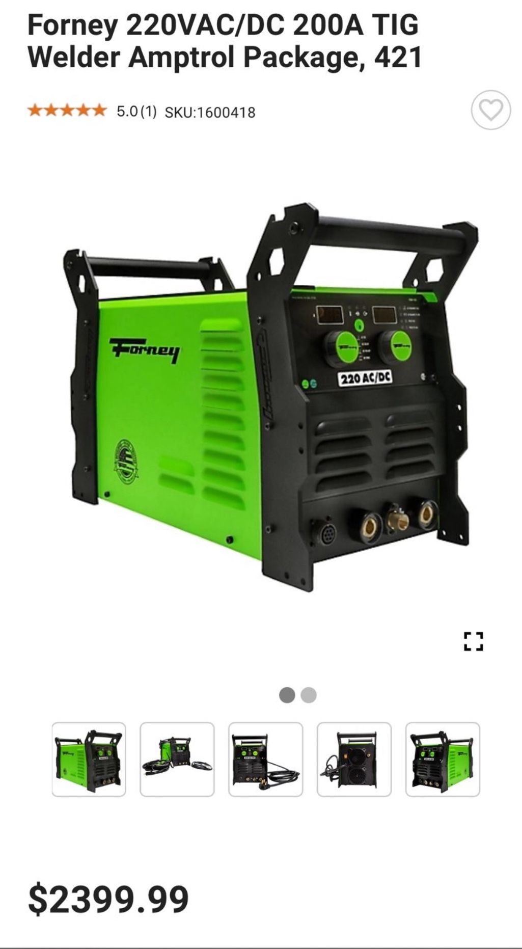 New In Box Forney Model 421, Tig And Stick Welder