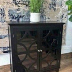 Black Accent Cabinet With Shelf Inside (New In A Box)