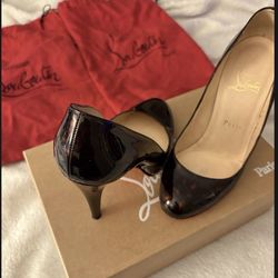 Christian Louboutin Black/Brown Tortoise Shell Heals size 36.5 / US 6.5
