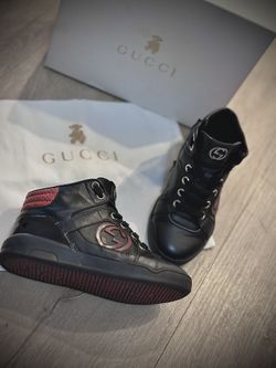 RARE MINT CONDITION 100% Authentic Gucci Kids Shoes Sneakers Leather Size 12.5 EU 30  