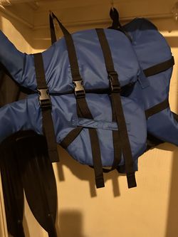 Blow up boat ,life jacket ,paddles , pump