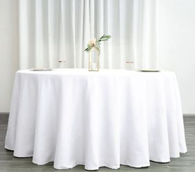 White Round Tablecloth