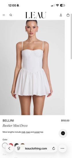 LEAU Bellini Bustier Mini Dress White