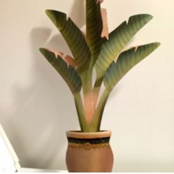 Vtg large boho metal Plant Wall Decor 