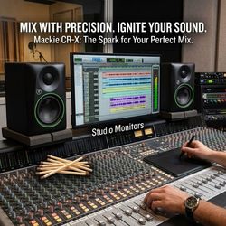 💎 Mackie CR3-X Studio Monitors - Rare Green Lightning - EPIC FOR GAMING